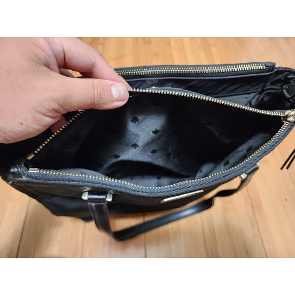 Kate Spade New York Dawn Tote Bag Medium Black Purse Magnetic Snap Zipper Logo - Picture 15 of 16